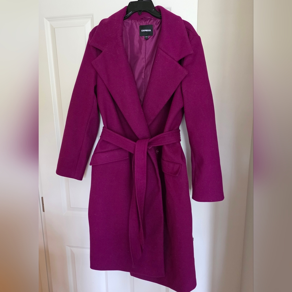 Express Fuchsia Belted Coat